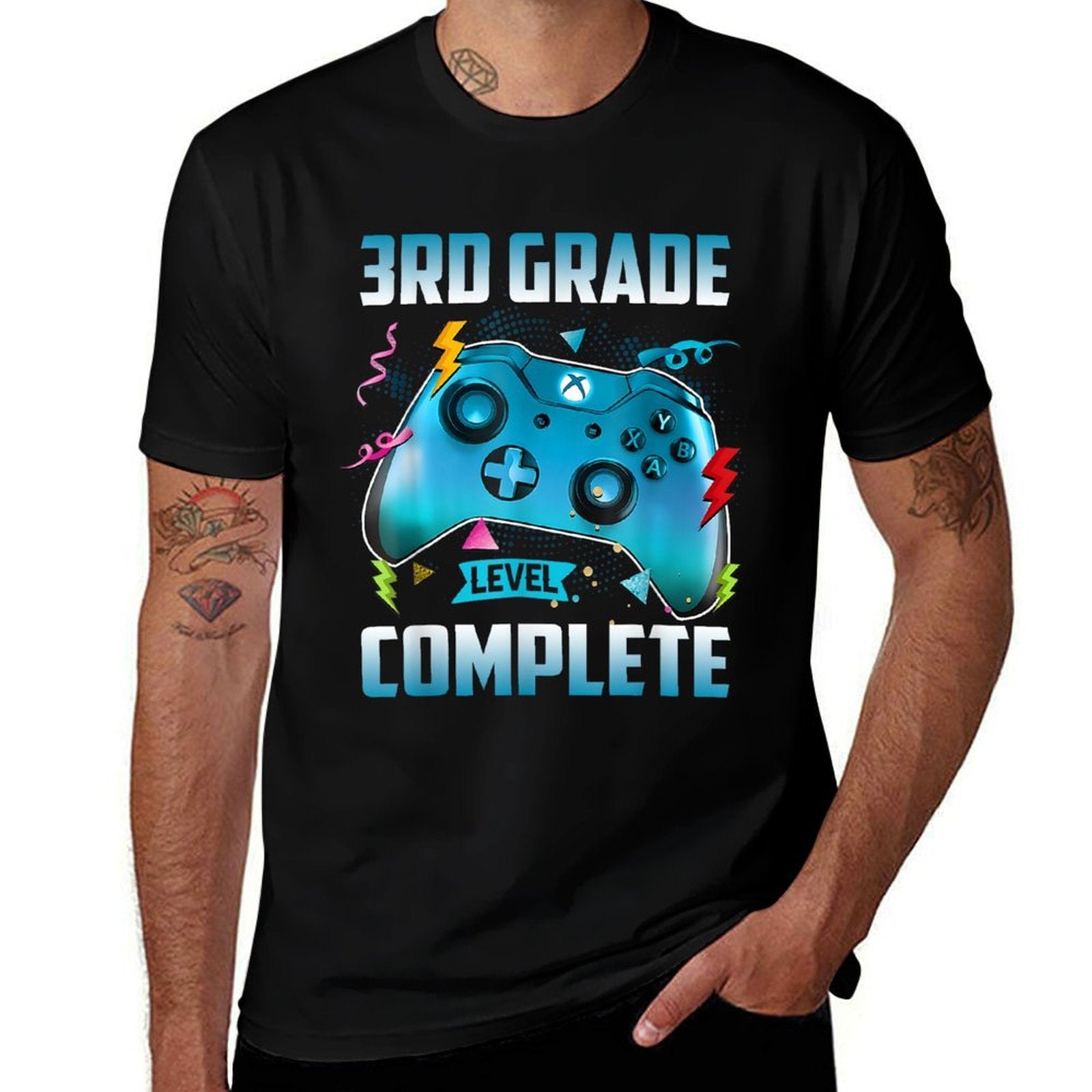 3rd Grade Level Complete Last Day Of School Controller Boys Slim-fit Cut T-Shirt