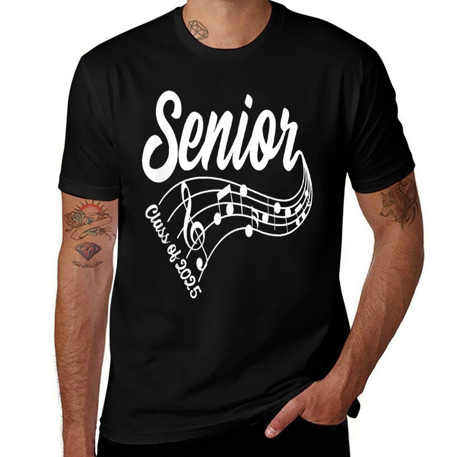 2025 Senior Choir Band Orchestra Class of 2025 Music Notes Stretchy T-Shirt