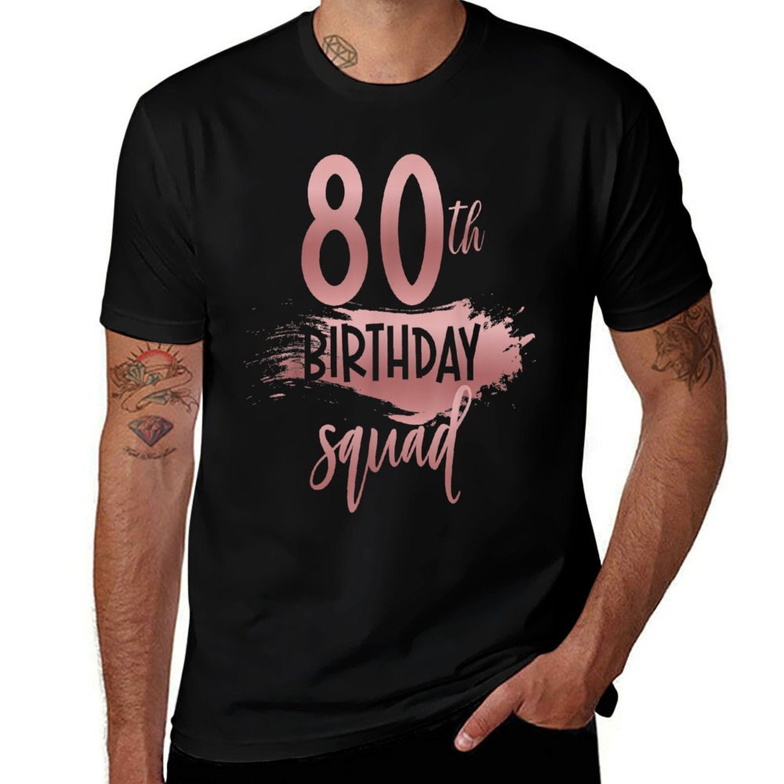 80th Birthday Squad 80 Years Old Bday Party Group Matching Cotton T-Shirt