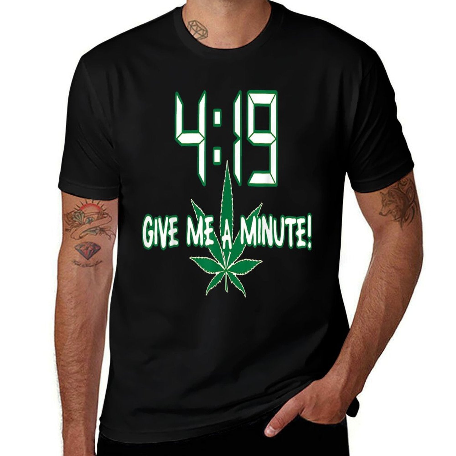 419 Give Me A Minute Humor Funny Heathered Texture T-Shirt