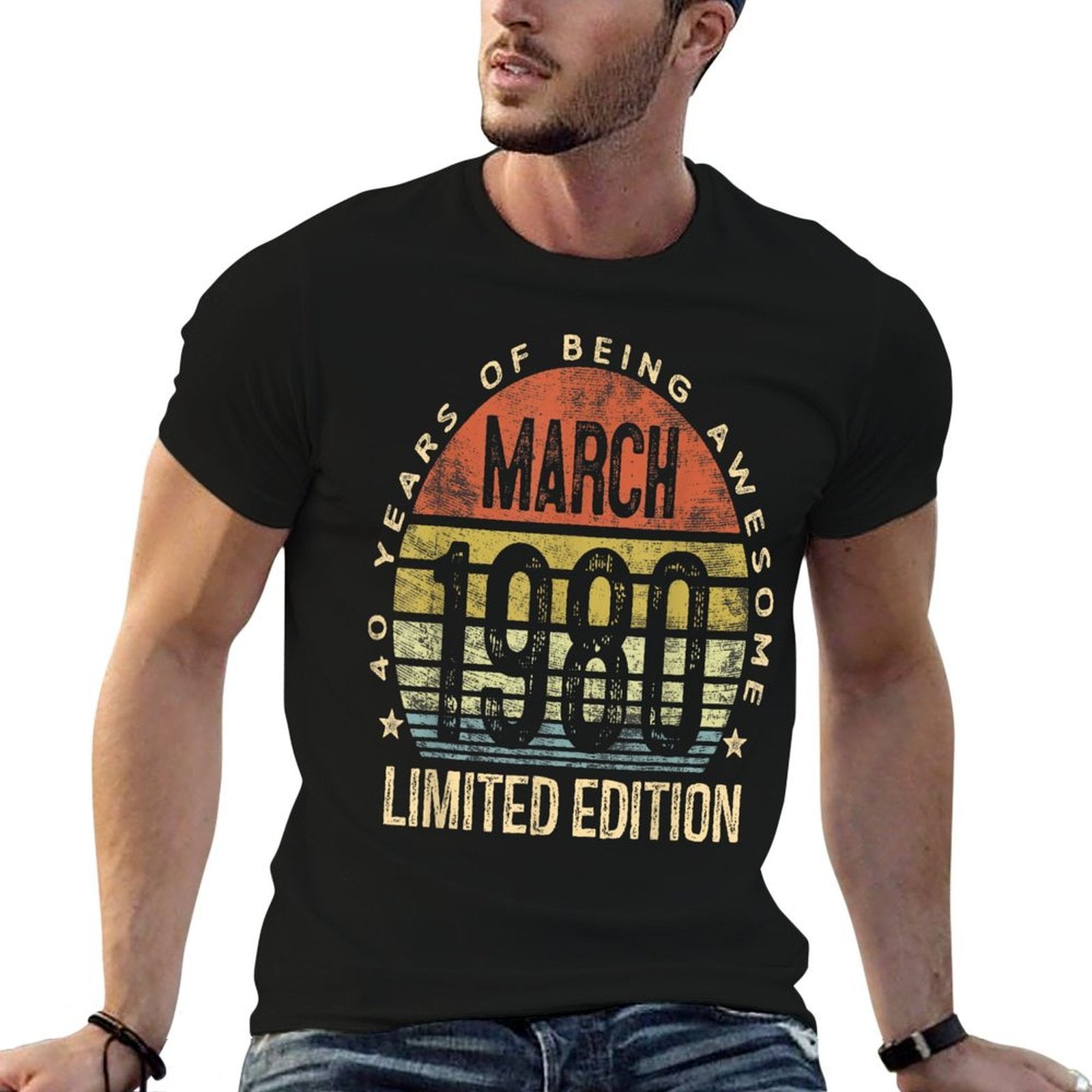 40 Year Old Gifts March 1980 Limited Edition 40th Birthday  Moisture-wicking T-Shirt