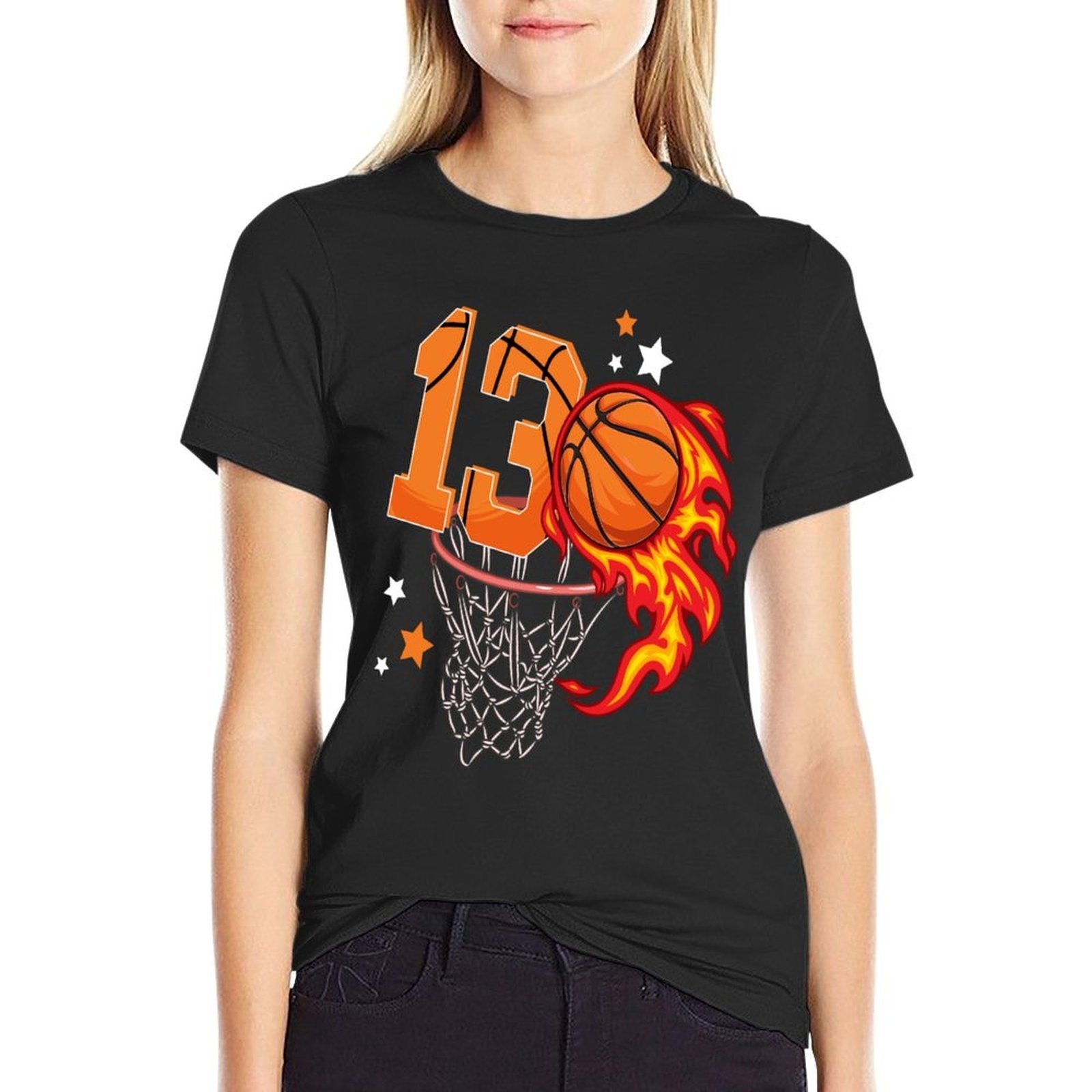 13th Birthday Basketball Thirteen Year Old Basketball Boy  Versatile T-Shirt