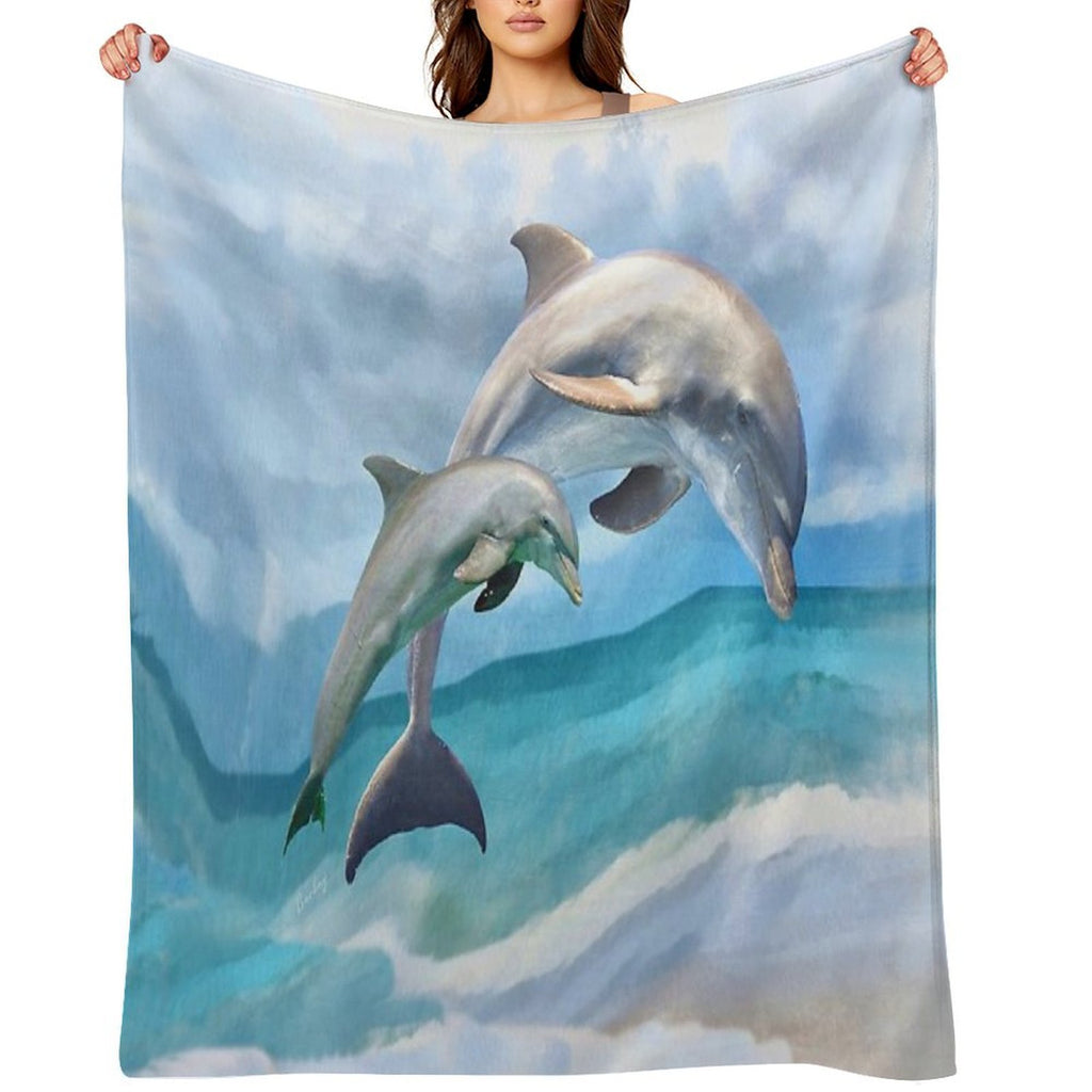 Playful Dolphins Comfort Throw Blanket