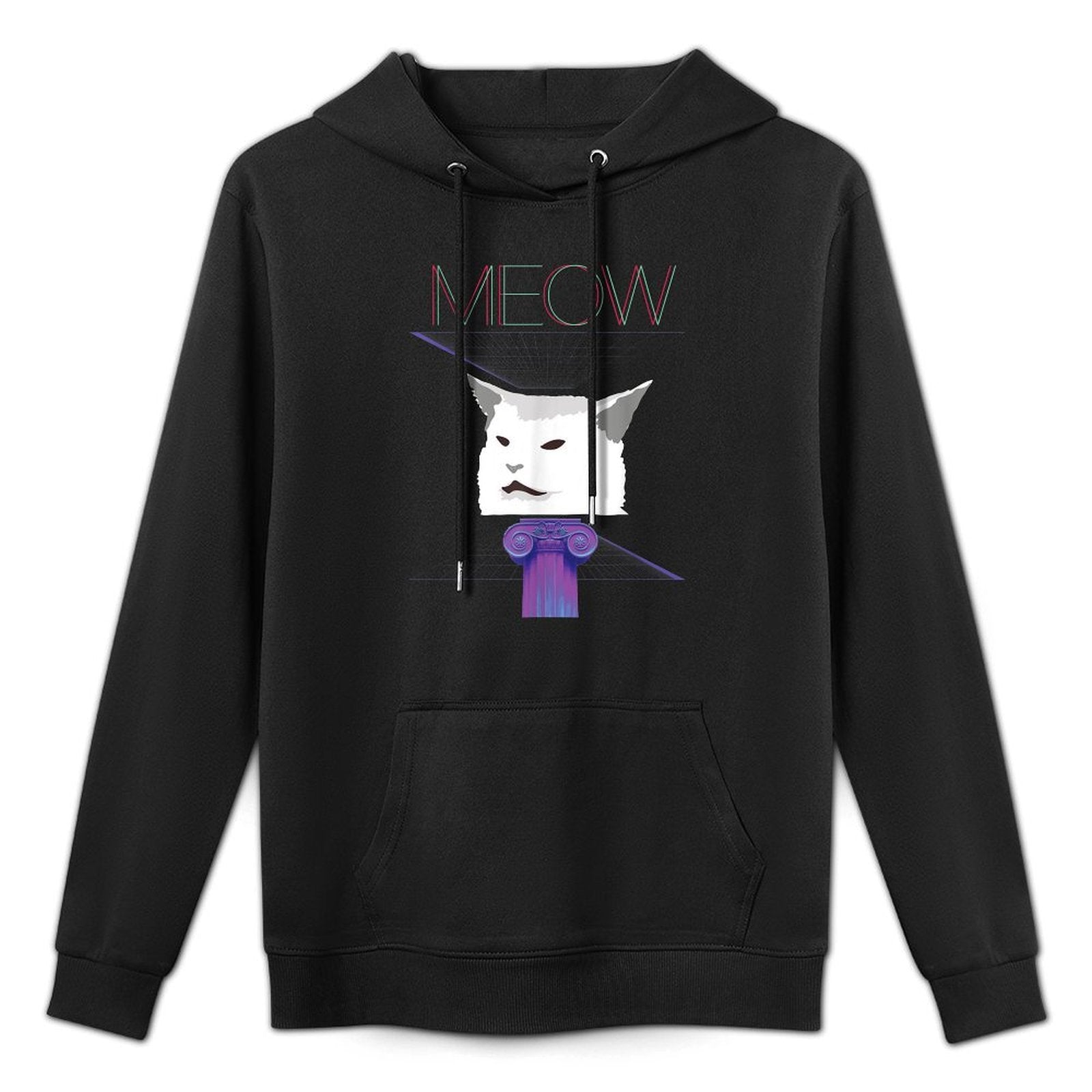 Vaporwave Aesthetic Cat Meme Moisture-Wicking Hoodie