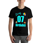 07th Birthday It's My 07th Birthday 07 Year Old Birthday  Heathered Texture T-Shirt