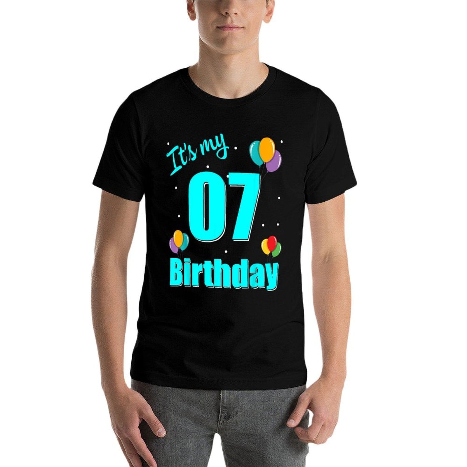 07th Birthday It's My 07th Birthday 07 Year Old Birthday  Heathered Texture T-Shirt