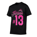 13th Birthday Girls 13 Yearsnnager Birthday  Rolled Sleeves T-Shirt