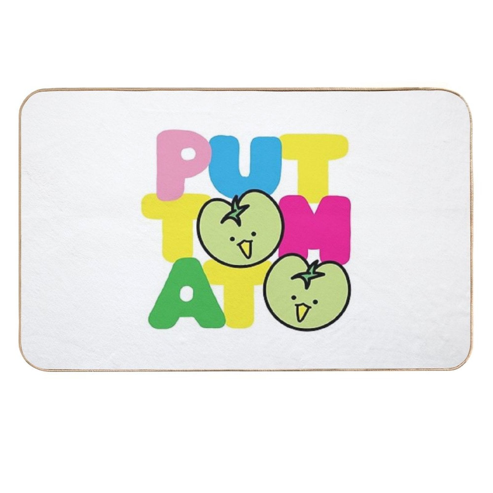 Kawaii Green Tomato Mascot No. 2  Anti-Trip Bath Mat