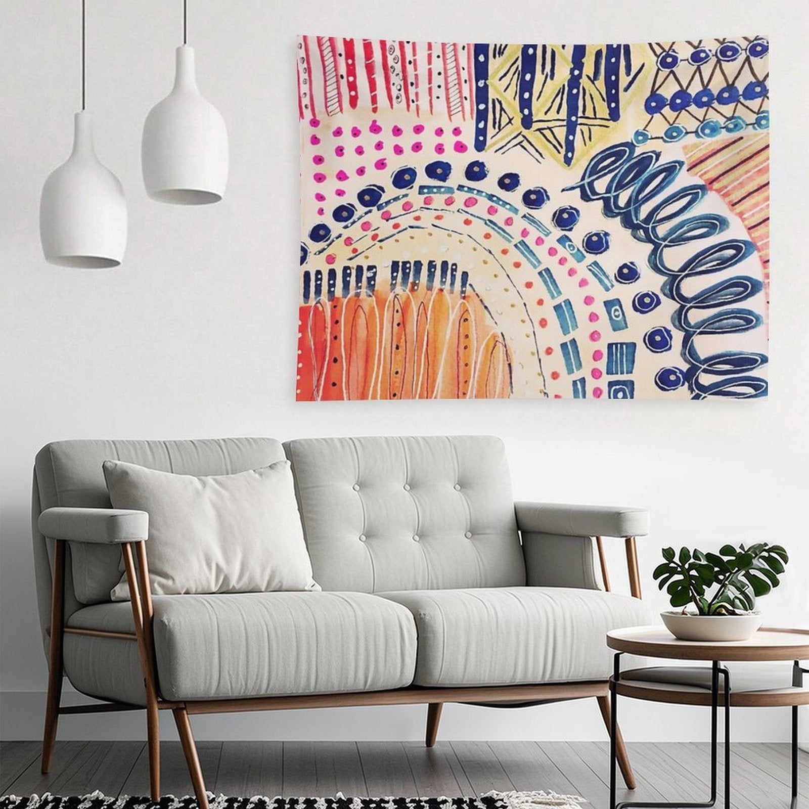 Shakti Abstract Hand Painted Design Tapestry