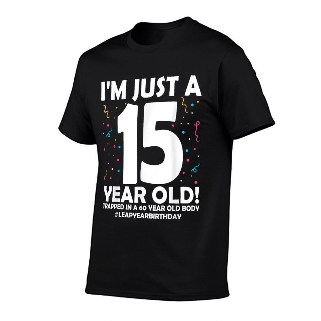 60 Years Old Birthday Leap Year 15 Dad Mom 60th Birthday  Slim-fit Cut T-Shirt