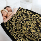 BLACK AND GOLD FABRIC DESIGN Anti-pilling Throw Blanket