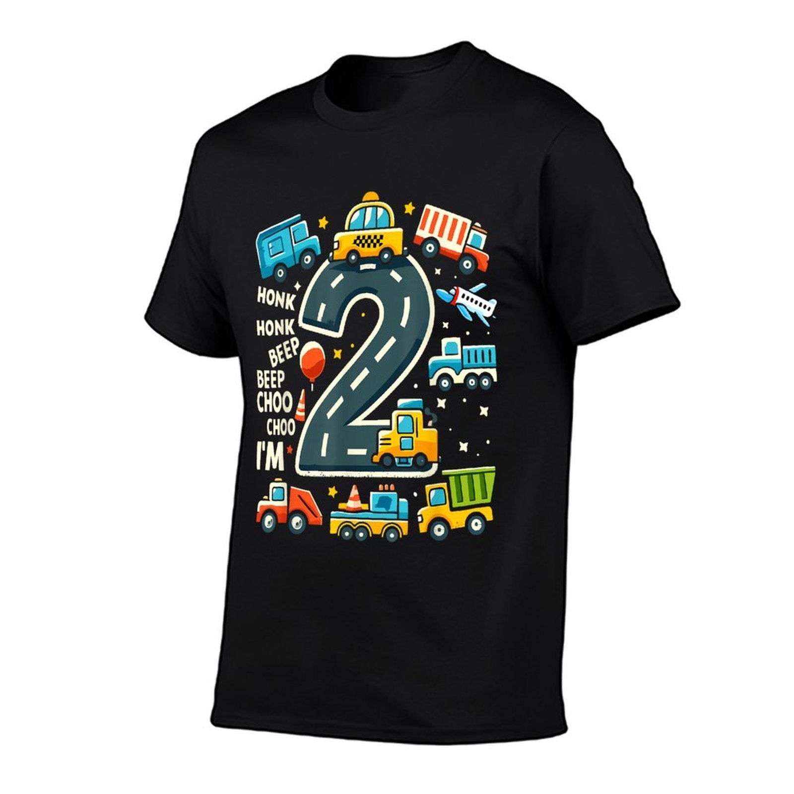 2 Year Old Transportation Birthday Boy 2nd Toddler Truck Car  Eco-friendly Material T-Shirt