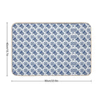 Blue Floral Portuguese Tile  Pet-Safe Bath Mat