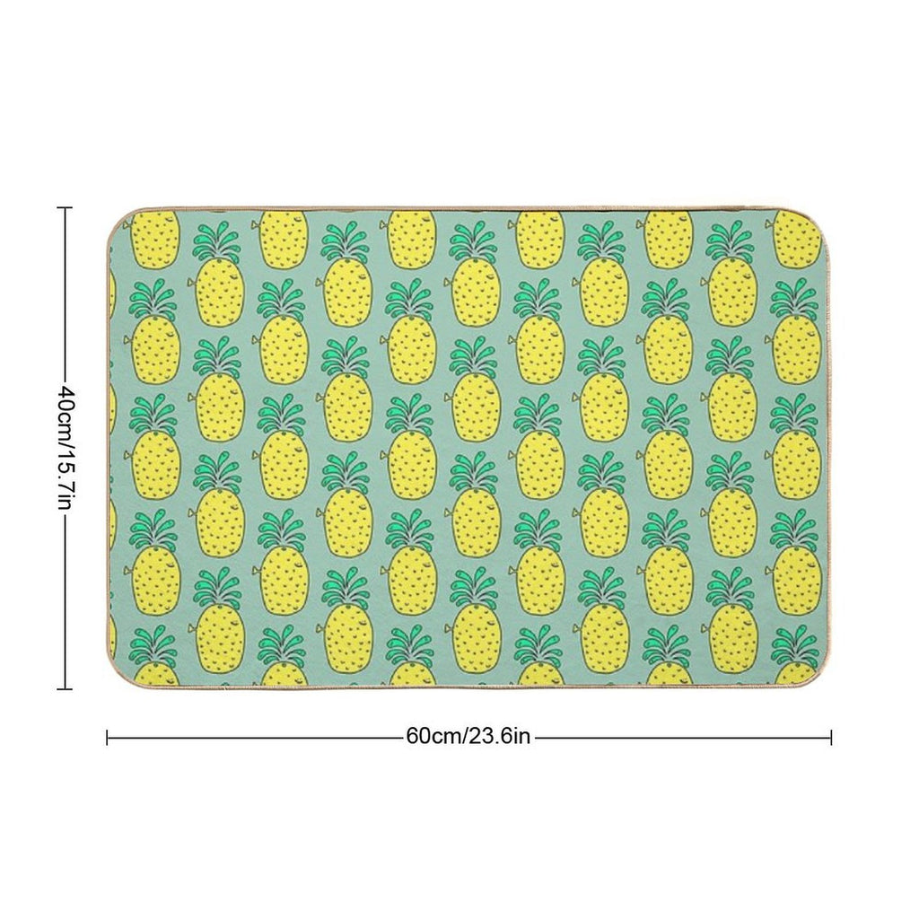 Whaleapple - Cute Happy Pineapple  Versatile Bath Mat