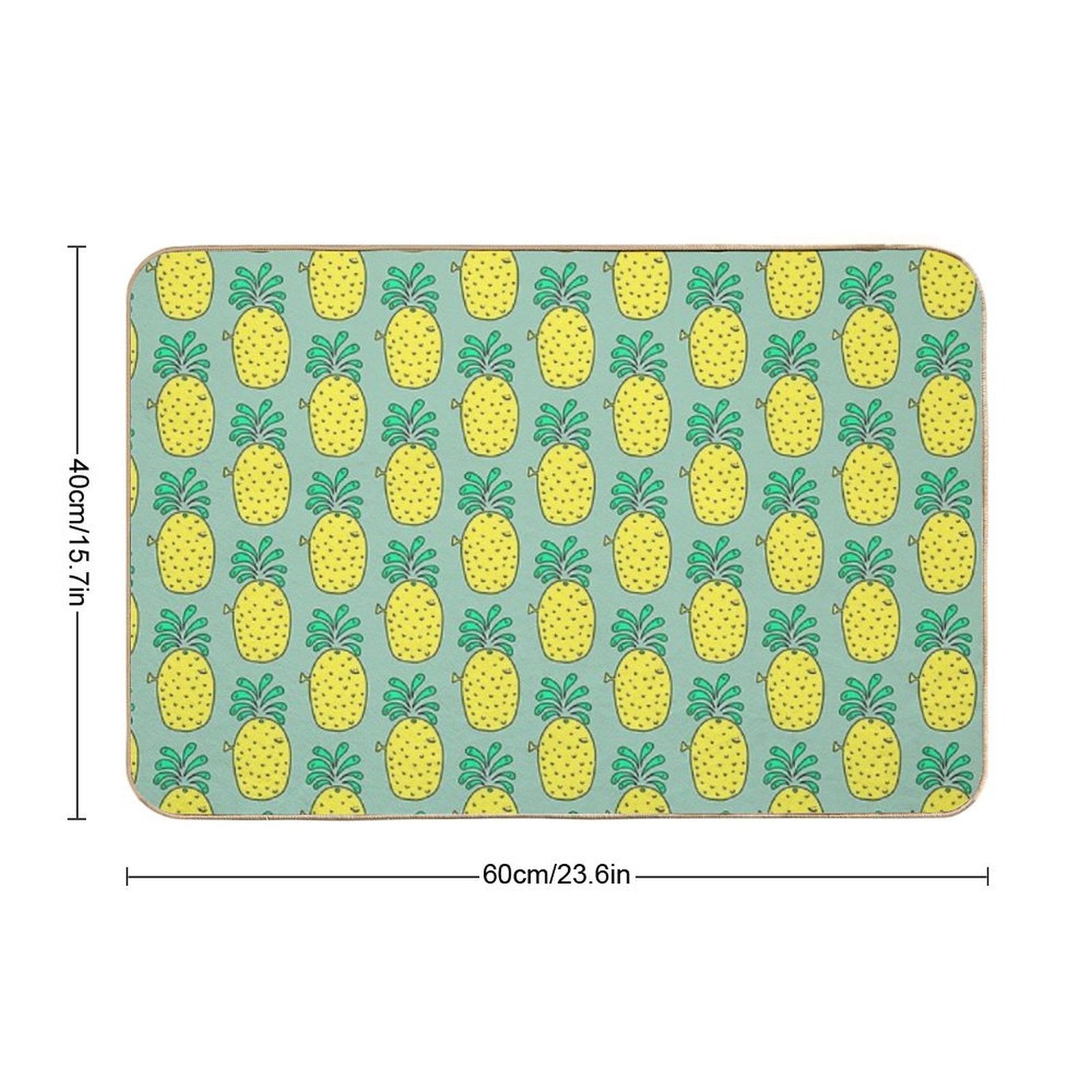 Whaleapple - Cute Happy Pineapple  Versatile Bath Mat