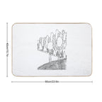 Imagine Birds with Long Legs Bw  Repositionable Bath Mat