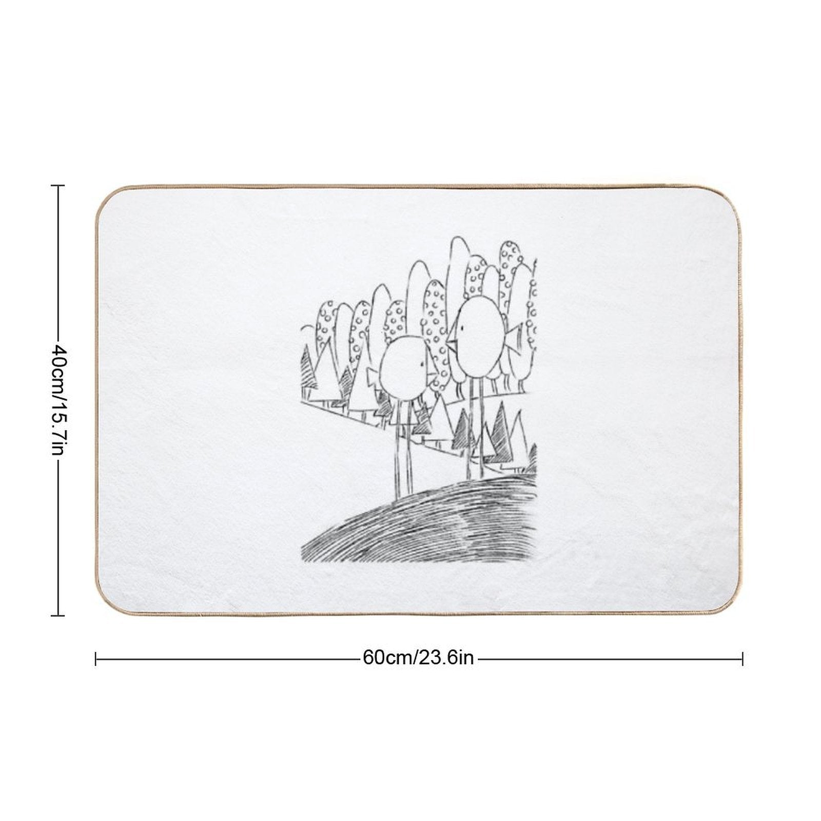 Imagine Birds with Long Legs Bw  Repositionable Bath Mat