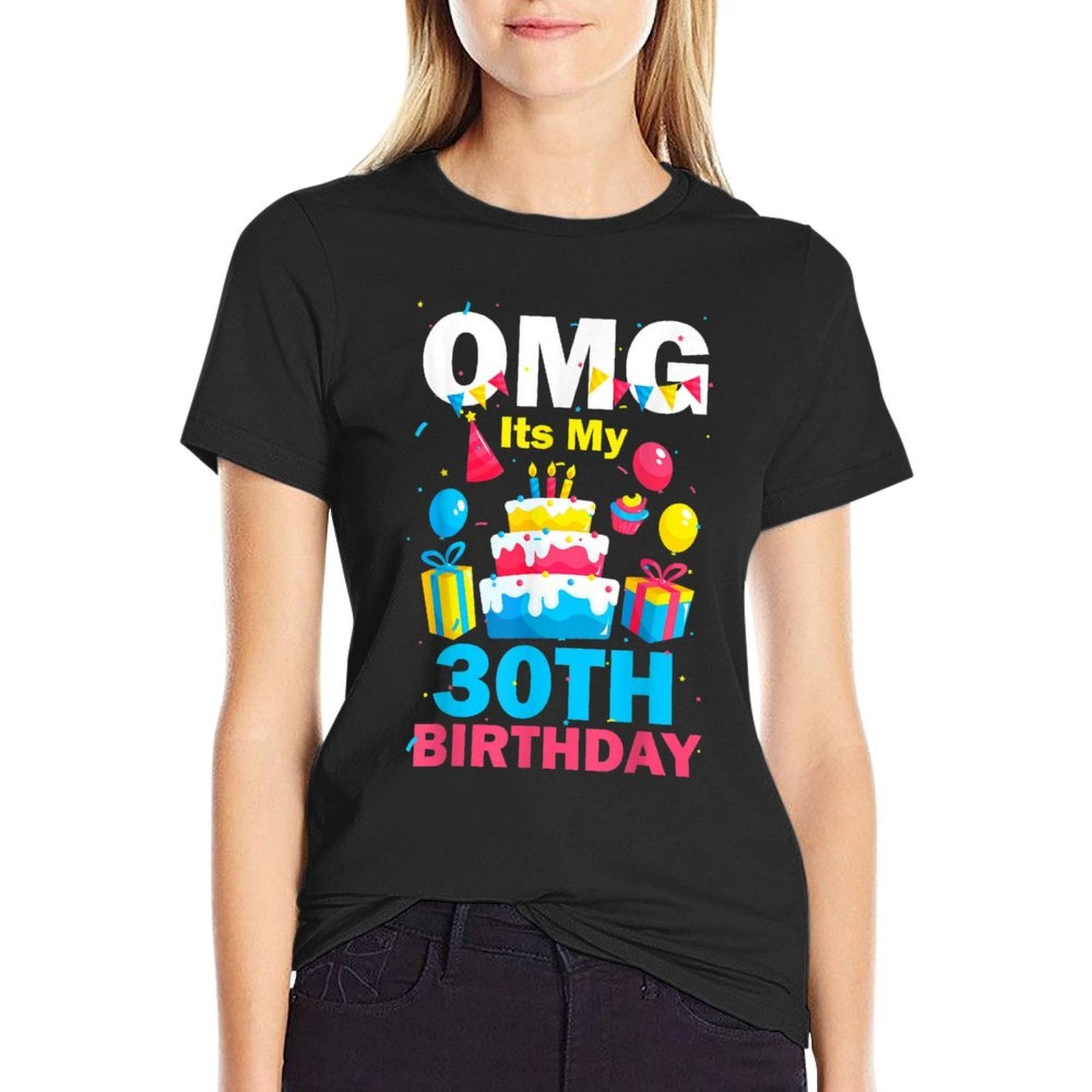 30 Years Old Birthday Party OMG Happy 30th Birthday Family  Wrinkle-resistant T-Shirt