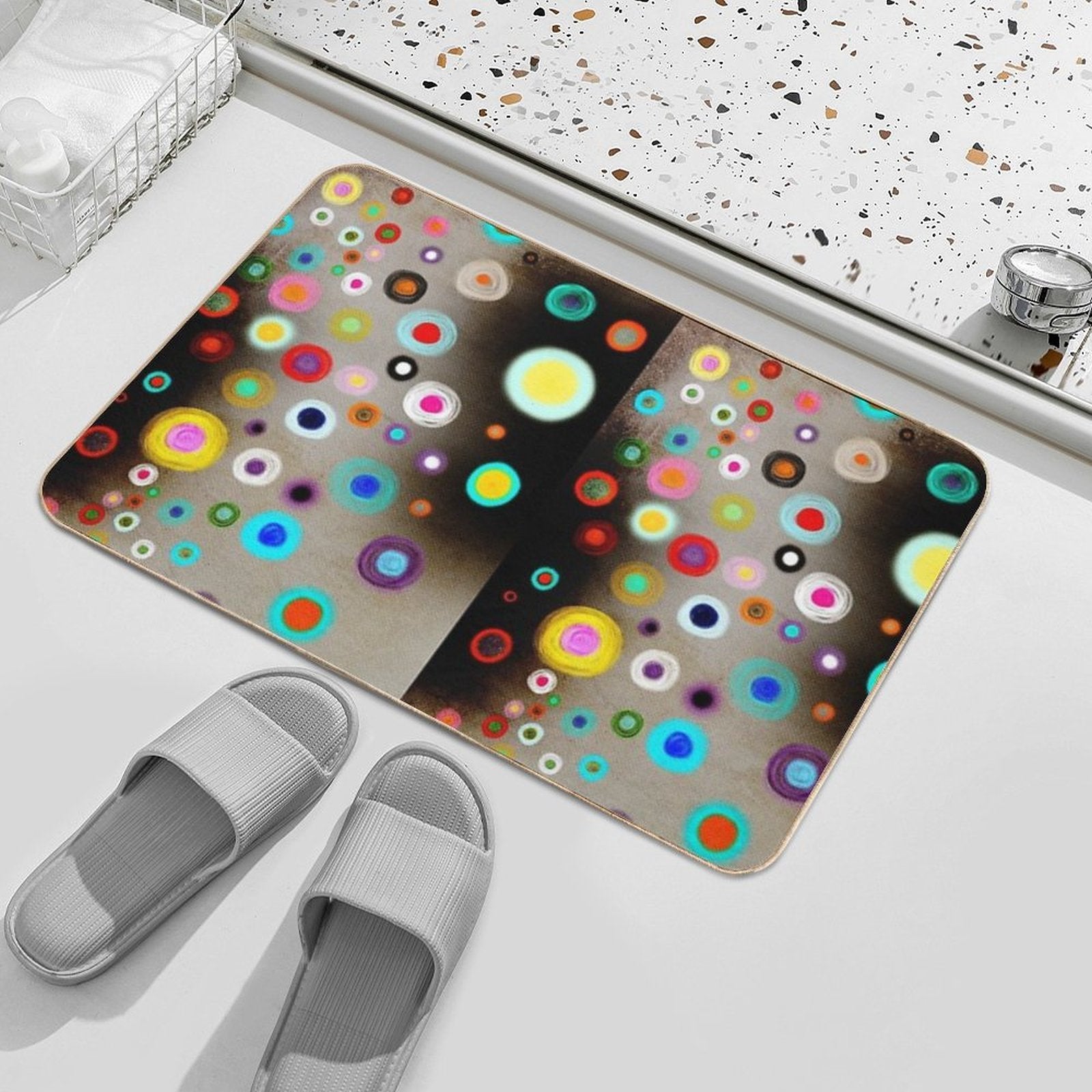 Poppies Colorful Snow Landscape  Odorless Bath Mat