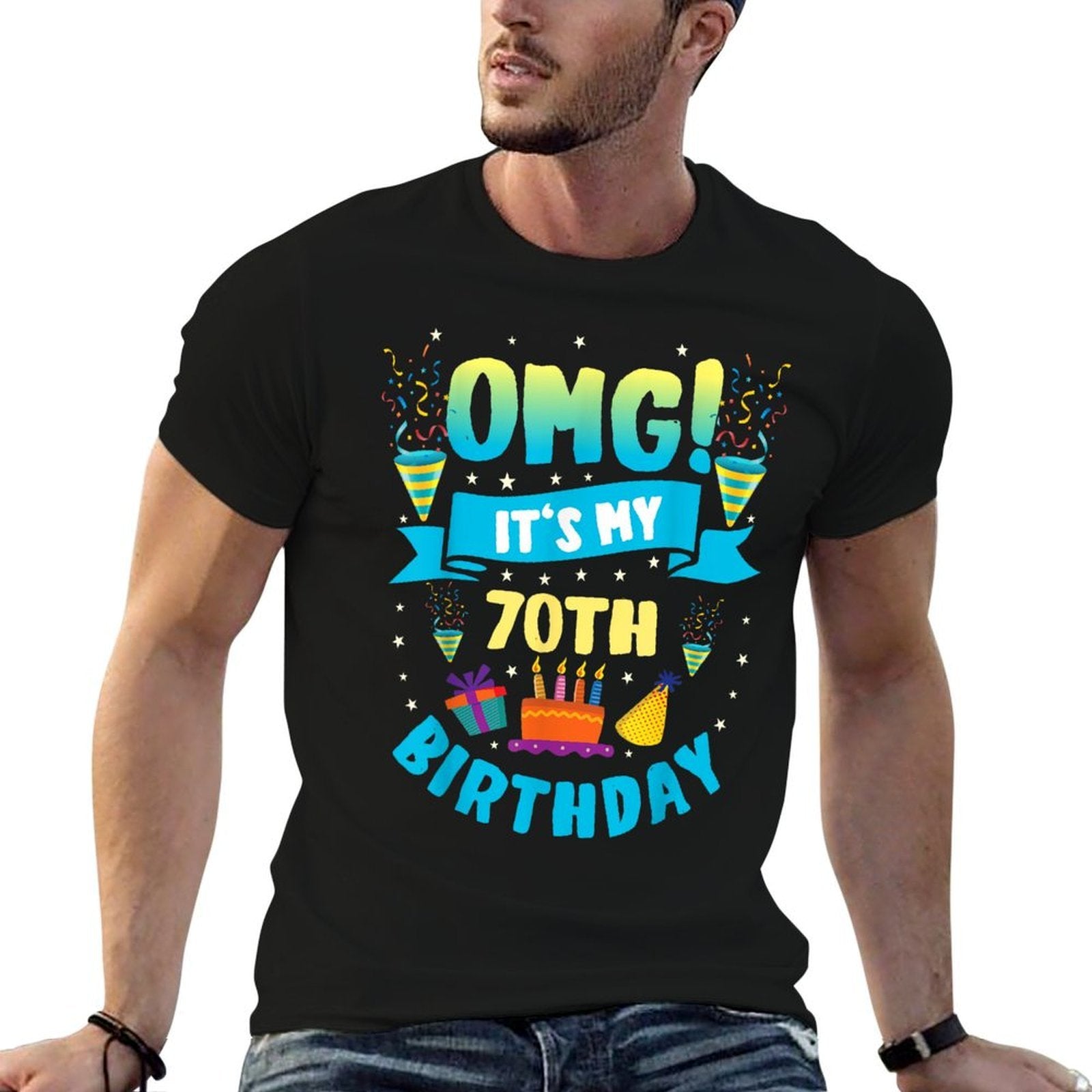 70 Year Old Shirt OMG It's My 70th Birthday  Summer-ready Fabric T-Shirt
