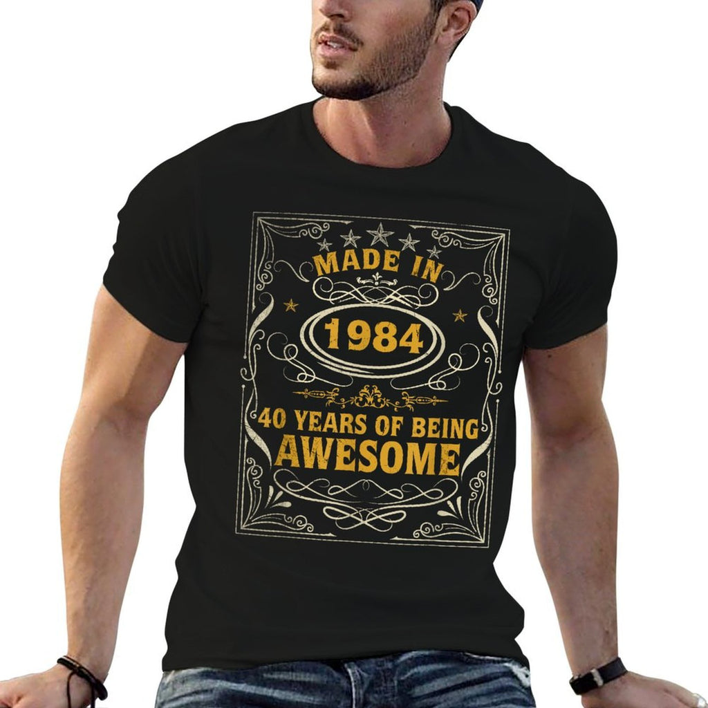 40 Year Old Gift Men Vintage 1984 Made In 1984 40th Birthday  Trendy Pattern T-Shirt