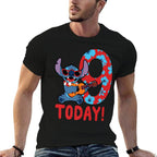 Disney Lilo  Stitch Tropical Birthday 9 Years Old Today Premium  Fade-proof Color T-Shirt