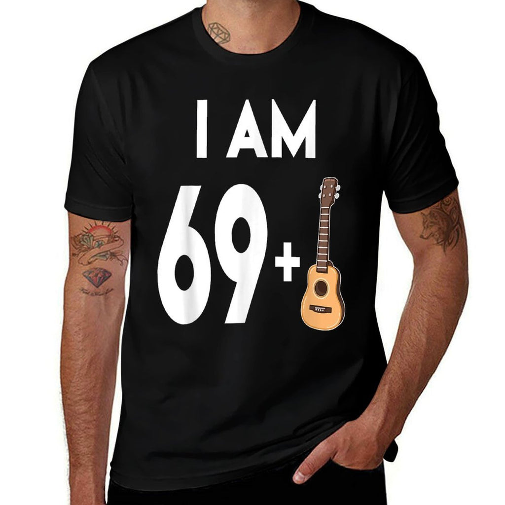 70 Years Old Guitar Player Gift 70th Birthday  High-quality Stitching T-Shirt