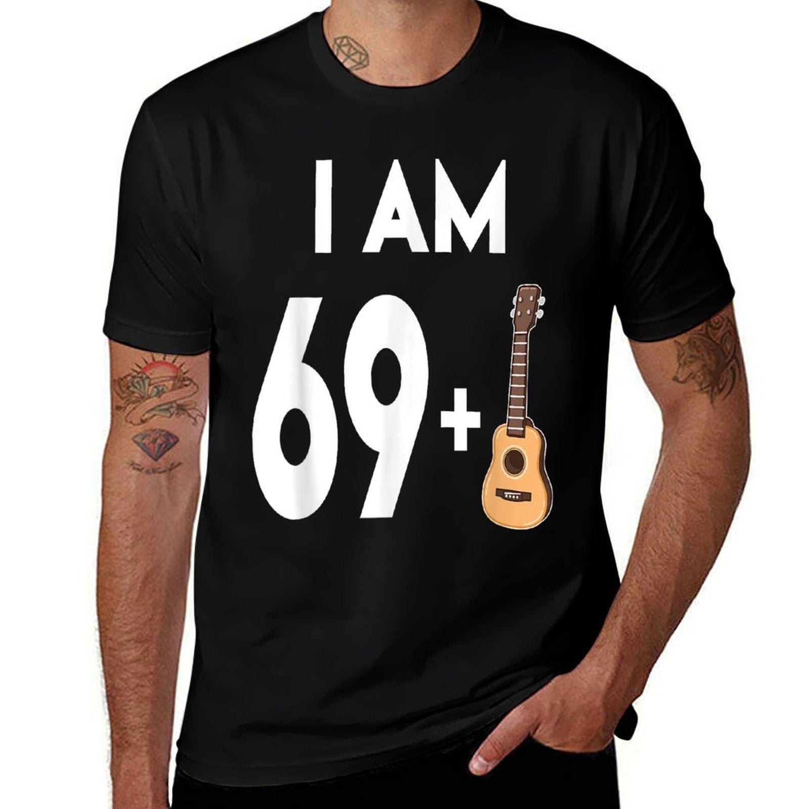 70 Years Old Guitar Player Gift 70th Birthday  High-quality Stitching T-Shirt