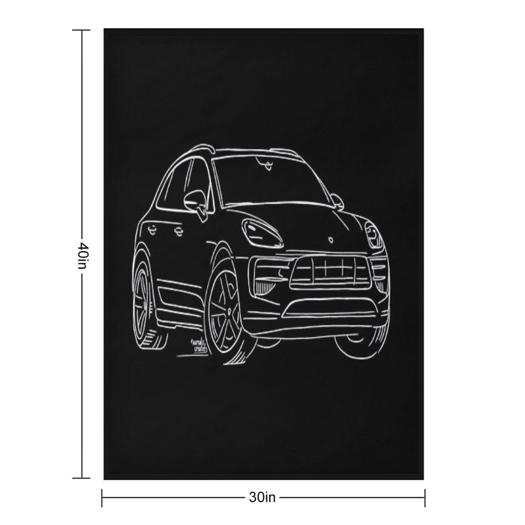 Porsche Macan GTS Machine-washable Throw Blanket