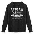 Pawpaw Knows Everything 60th Gift Funny Fathers Day Cotton-Polyester Blend Hoodie