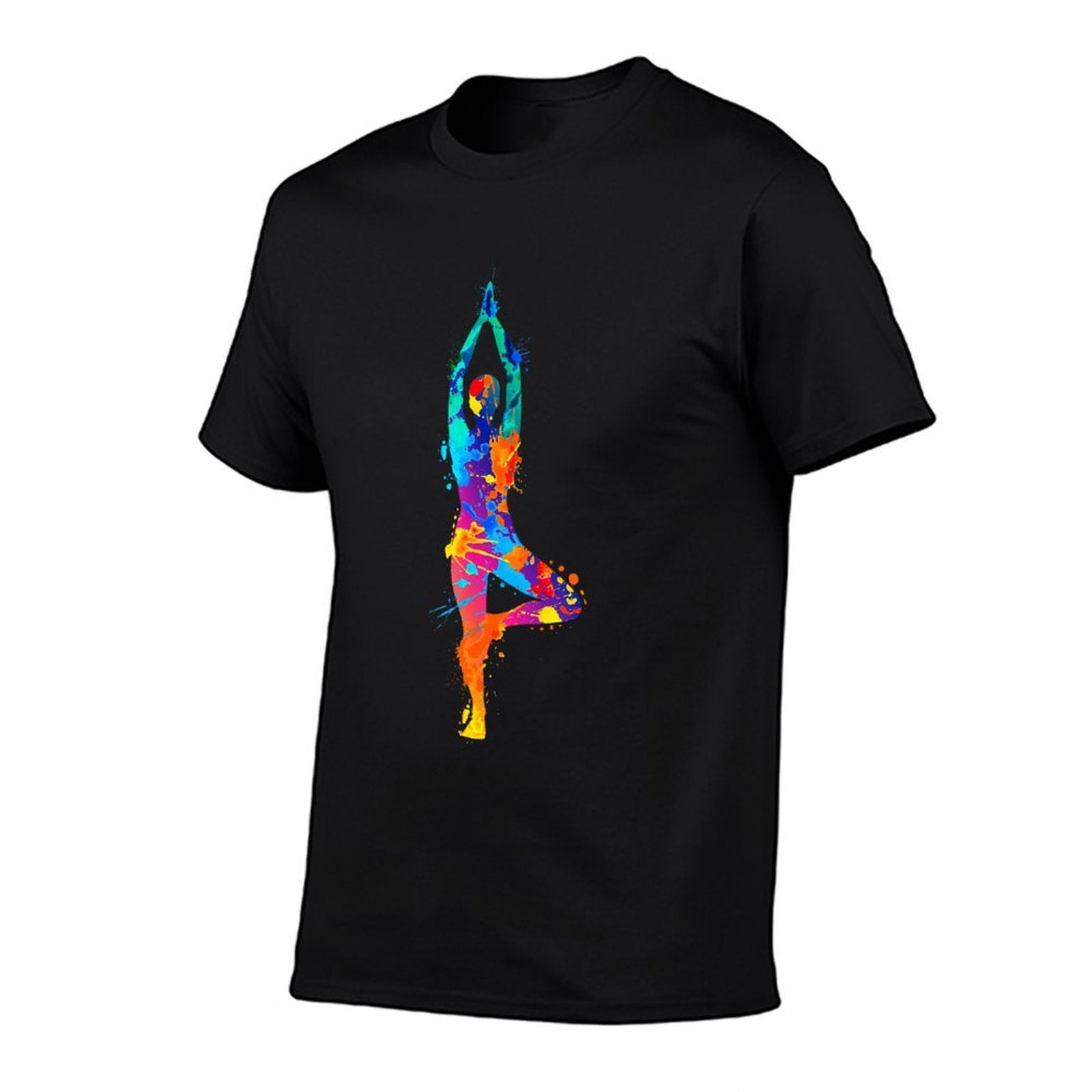 Artistic Yoga Watercolor Yoga Tree Colorful  Quick-drying T-Shirt