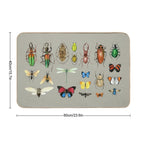 The Usual Suspects - Insects on Grey - Watercolour Bugs Pattern by Cecca Designs  Easy Maintenance Bath Mat