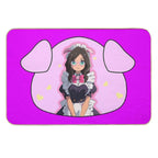 Waitress at The Oinky Doink Cafe  Repositionable Bath Mat
