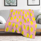 Sweet Lemon Pattern Lightweight Throw Blanket