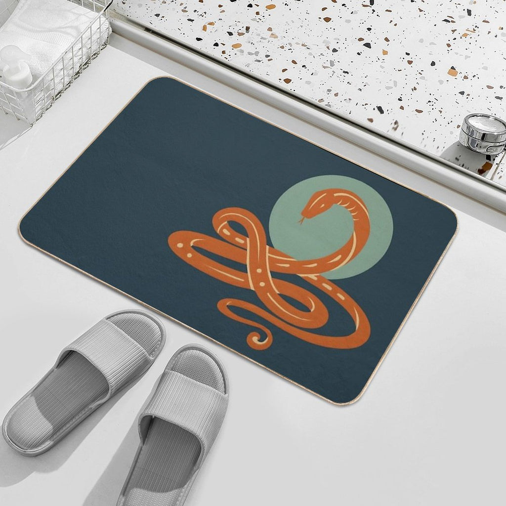 Vintage Snake Tribal  Pet-Safe Bath Mat