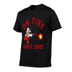 Super Mario Bros On Fire Since 1985 Red Text Collegiate  Slim-fit Cut T-Shirt