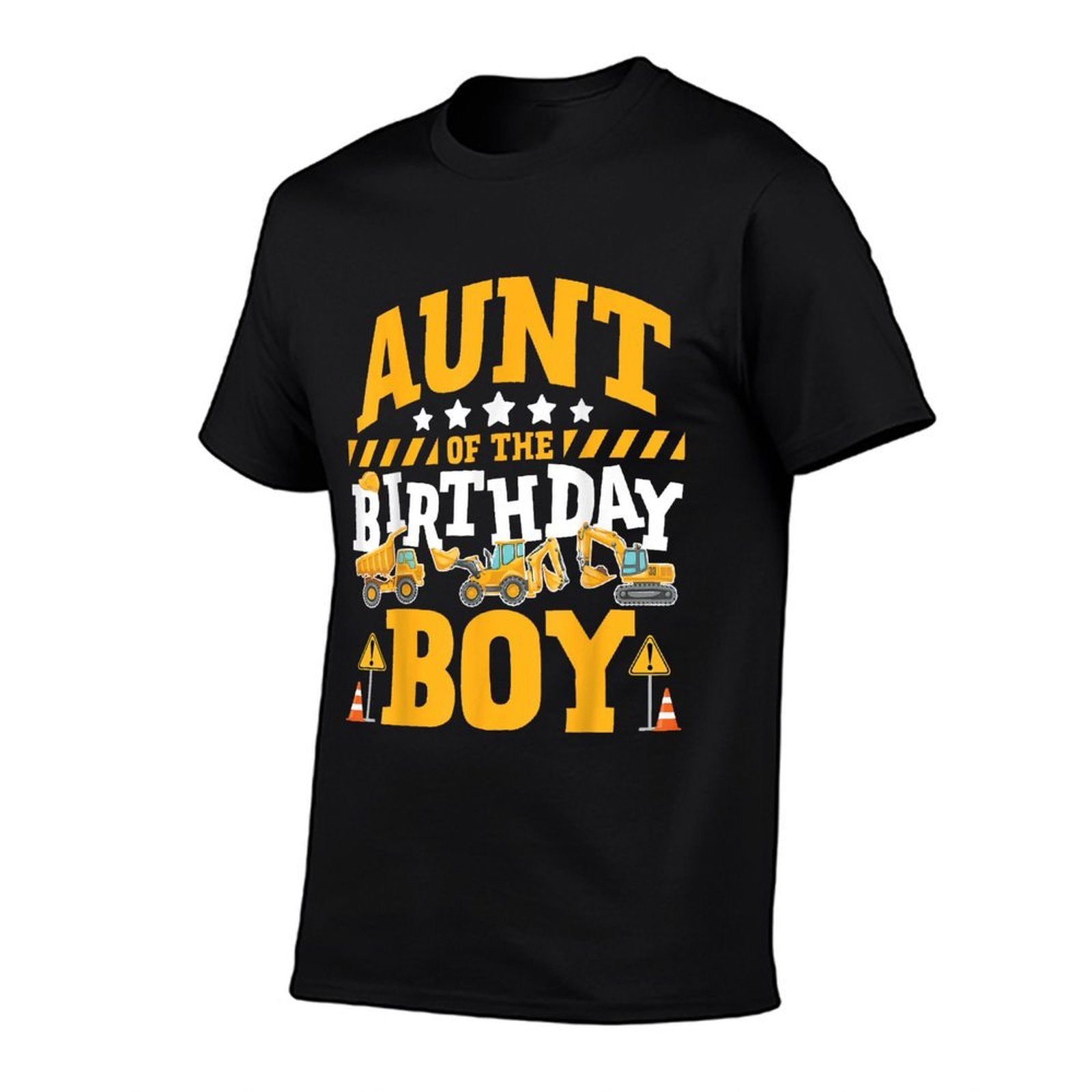 Aunt of The Birthday Boy Excavator Construction Truck  Heathered Texture T-Shirt