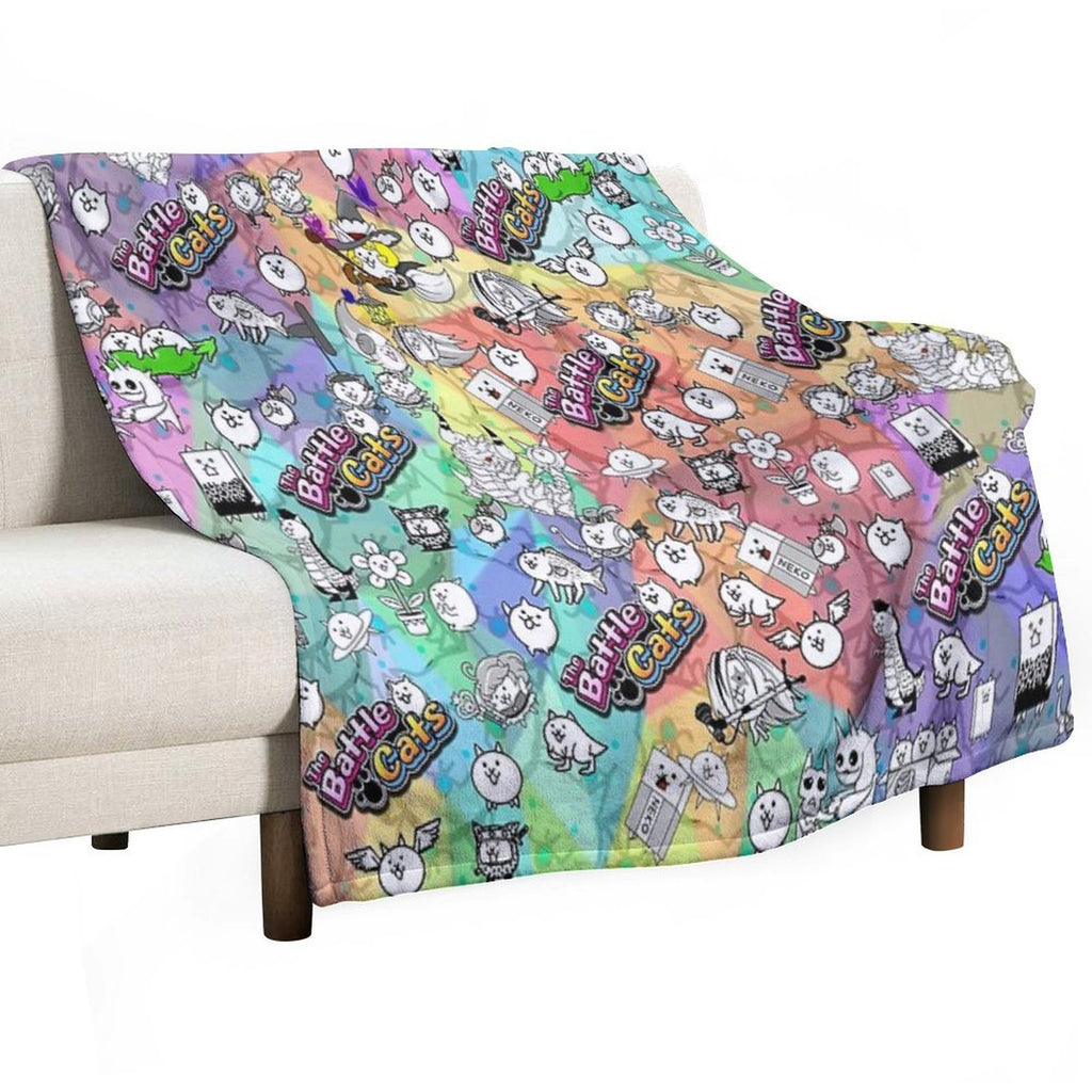 Battle Cats Travel-friendly Throw Blanket
