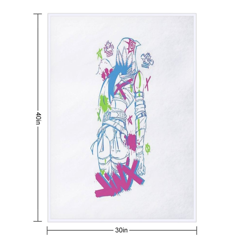 Jinx Arcane Powder Graphic Easy Care Throw Blanket
