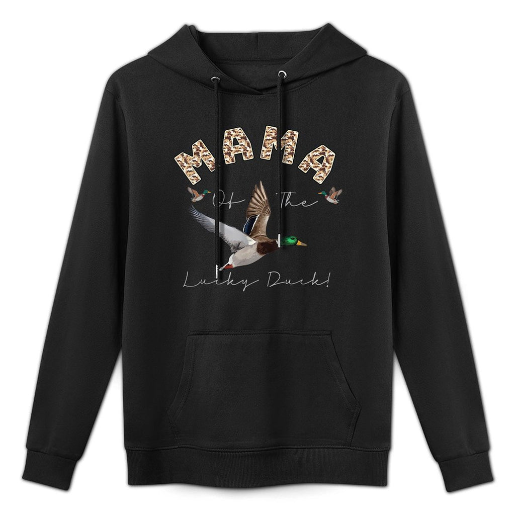 Mom Mama of The Lucky Duck 1st Birthday Family Mallard Duck Layering Staple Hoodie