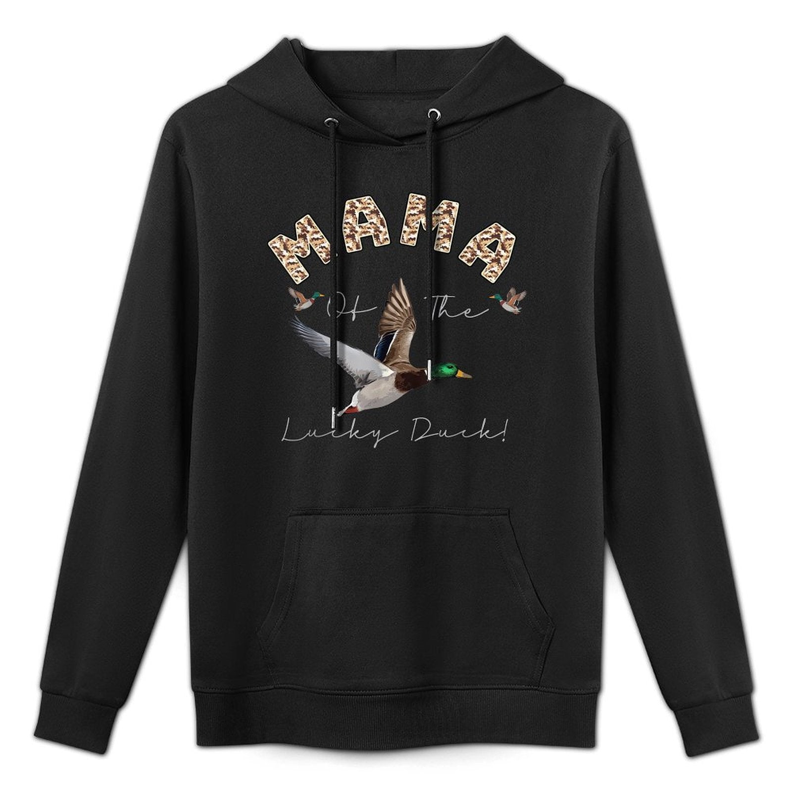 Mom Mama of The Lucky Duck 1st Birthday Family Mallard Duck Layering Staple Hoodie