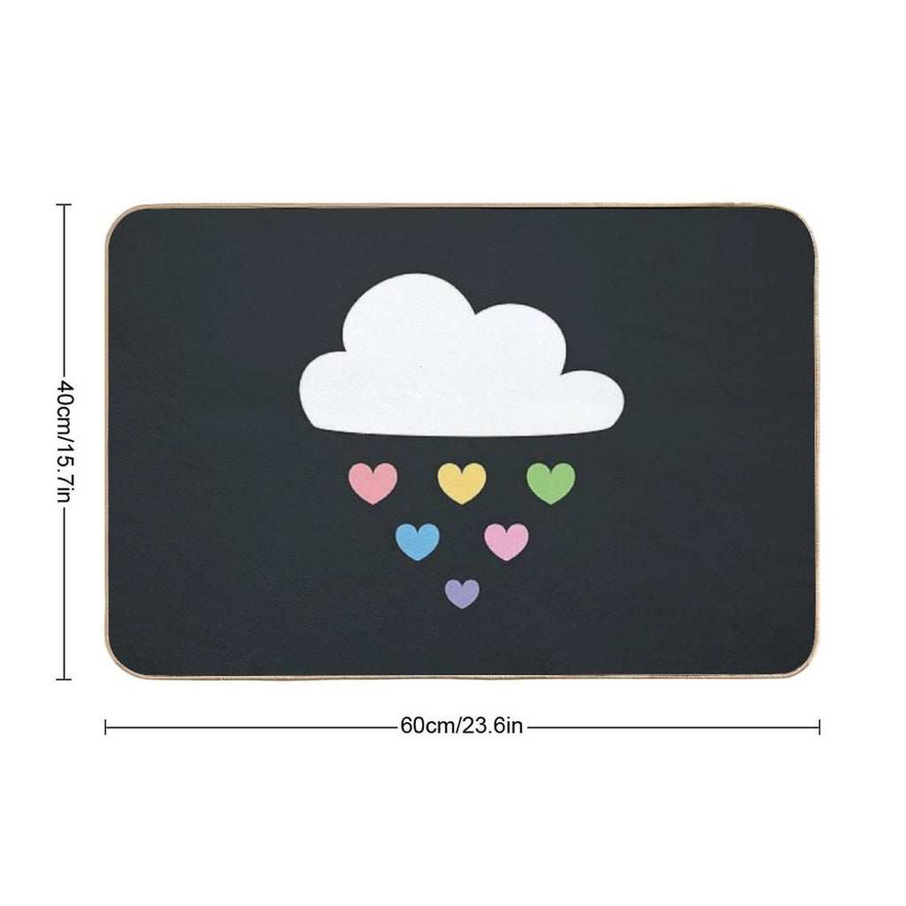 Raining Hearts  Eco-Friendly Bath Mat