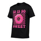 10 Is So Sweet 10th Birthday Funny Groovy Pink Donut Party  Wrinkle-resistant T-Shirt