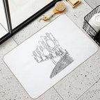 Imagine Birds with Long Legs Bw  Repositionable Bath Mat