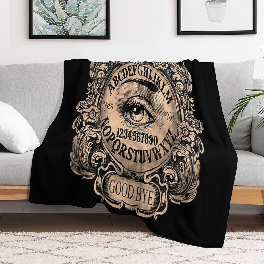 Witch Board with Mystic Eye Travel-friendly Throw Blanket
