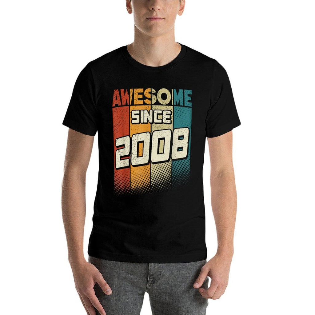 Awesome Since 2008 17 Yo Retro 17th Birthday Boy  Tagless Design T-Shirt