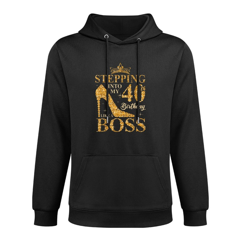 Stepping Into My 40th Birthday Like A Boss 40th B-Day Party Kangaroo Pocket Hoodie
