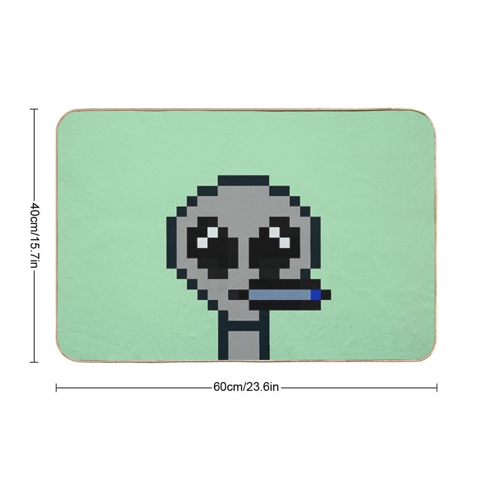 8bit Alien 00001 The Vaporized Visitor  Easy To Clean Bath Mat