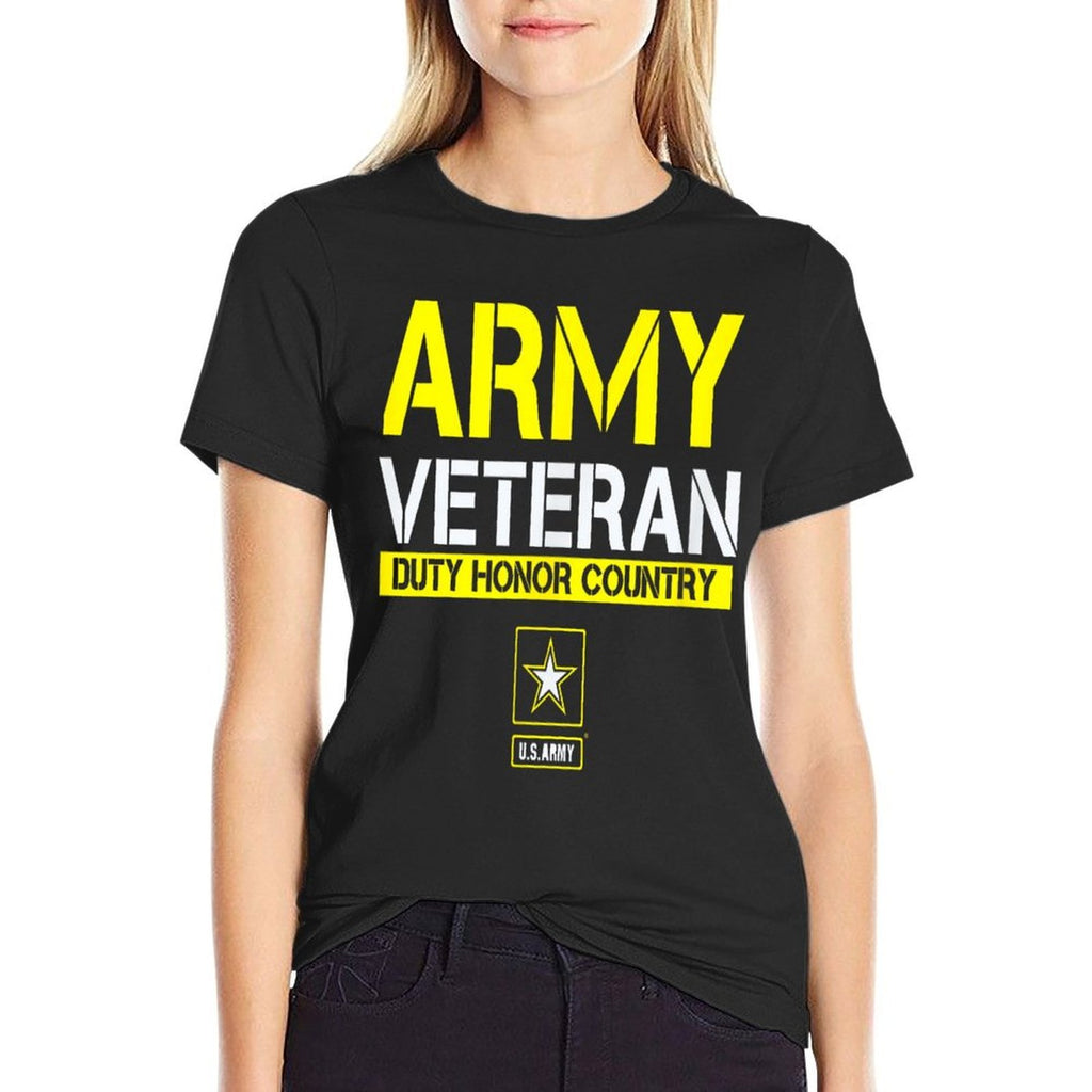 US ARMY VETERAN DUTY HONOR COUNTRY  Eco-friendly Material T-Shirt