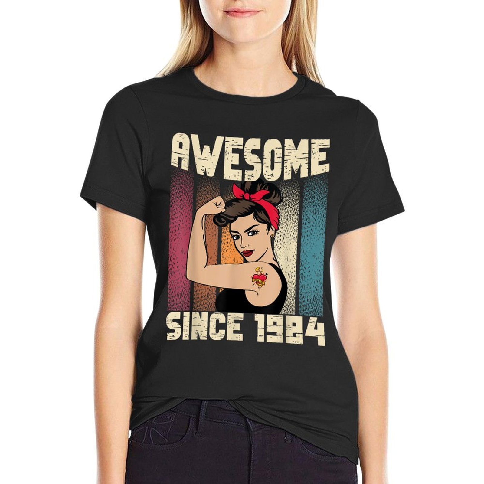 40 Year Old Awesome Since 1984 40th Birthday Women  Summer-ready Fabric T-Shirt